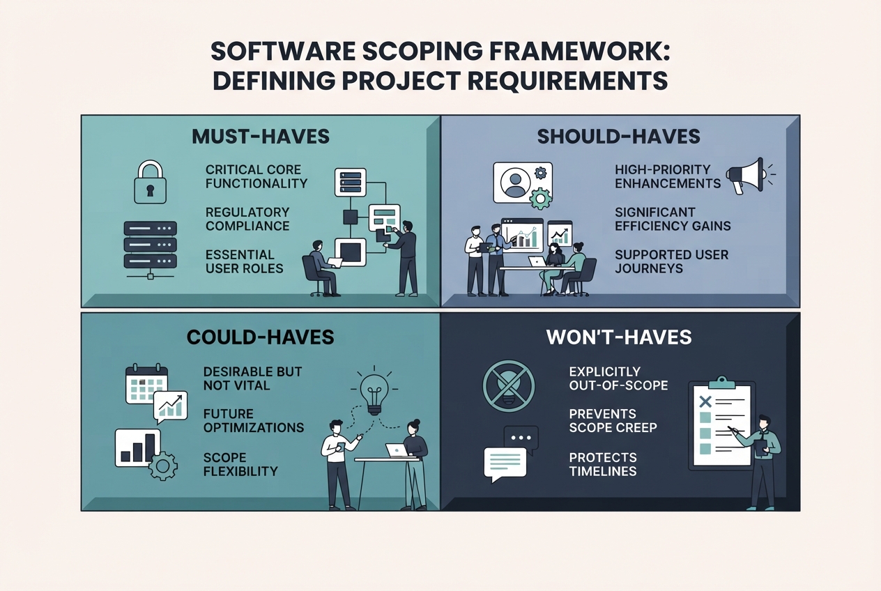 The MoSCoW prioritization matrix for scoping software features